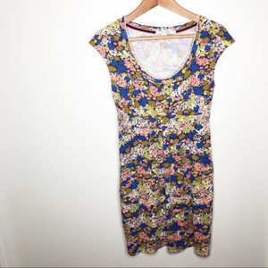 Boden Floral Print Jersey Cap Sleeve Dress Size 4